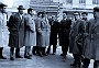 Giacomo Mari, Sergio Brighenti, Kurt Hamrin e Nereo Rocco in Piazza Cavour. 1958 (Oscar Mario Zatta)